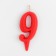 Candle for the cake the figure "Oval" "9", red, 5.5 cm