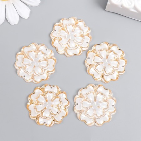 Decor for creativity Plastic "Lace Flower" White 3.2x3.3 cm-2