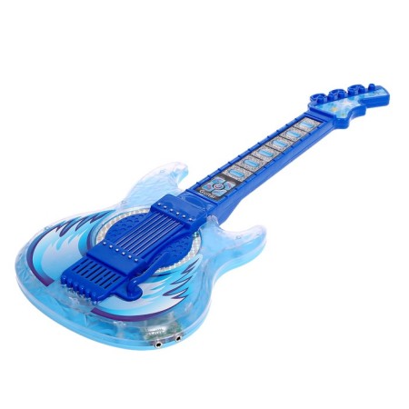 Musical guitar, sound, light, blue color-1