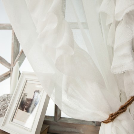 Set of curtains "IVI", size 200 x 270 cm, white-1