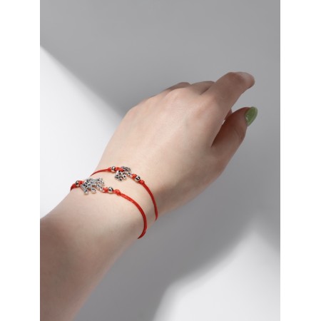 Bracelet-reinforcing "Red thread" Happy Family Mom is best friend, set 2 pcs., Color silver, D = 5.5 cm-3