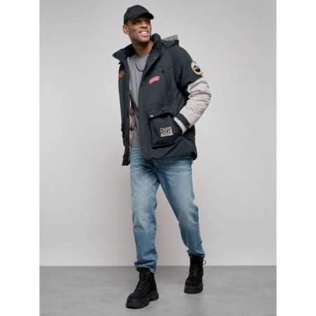 Male Winter jacket, size 48, dark blue color-19