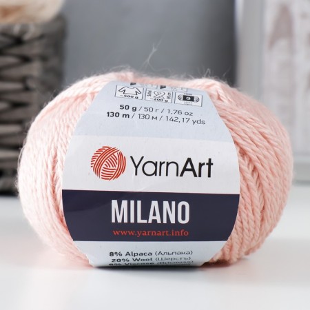 Yarn "Milano" 8%alpaca, 20%wool, 8%viscose, 64%acrylic 130m/50g (853 itself)