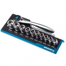 Set of end heads GROSS 14139, 12 items, ratchet 120 teeth, 3/8 