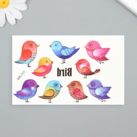 Tattoo on the body color "Small sparrows" 7.5x11 cm