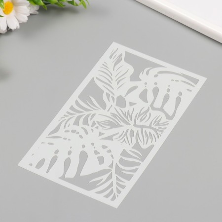 Stencil background plastic "jungle plants" 12x20 cm-1