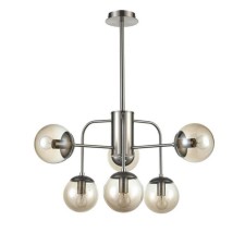 Verona chandelier, 6x40W E14, Nickel color