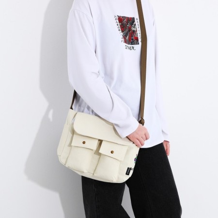 Youth bag with zipper, milk color-2
