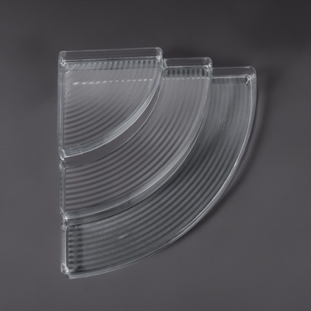 Organizer for storage, 3 sections, 26 × 26 × 10 cm, the color is transparent-4