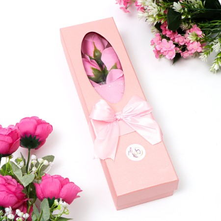A bouquet of soap roses, pink-7