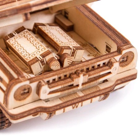 Mechanical 3D puzzle made of wood "Cabriolet"-2
