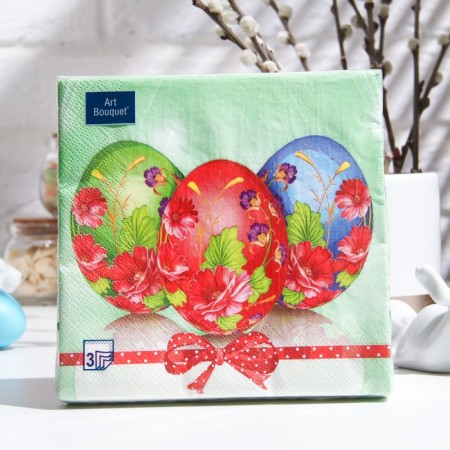 Paper Napkins Art Bouquet "Easter cards", 3 layers, 20 sheets, 33*33