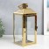 Summary Metal "Rectangular Lantern" set 2 pcs gold 18x18x42, 14x14x34 cm