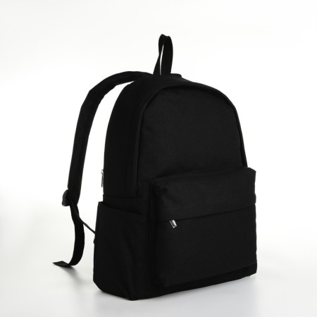Young backpack from textiles on lightning, 4 pockets, black color-2