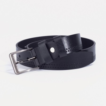 Belt, width 3 cm, screw, buckle metal, black color