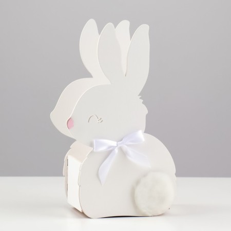 Wooden Kashpo 13x7.5x22 cm "Bunny", white-1