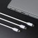 Windigo cable, 3 in 1, MicroUSB/Lightning/Type -C - USB, 2 A, PVC braid, 1 m, white