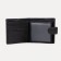 Male purse on a button, for bills, for cards, for coins, black color