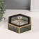 Casket glass with a metal frame "hexagon" transparent black 17.5x20x8 cm