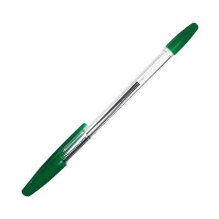 Ballic handle Office Style 820, Node 1.0 mm, green ink, transparent body-1