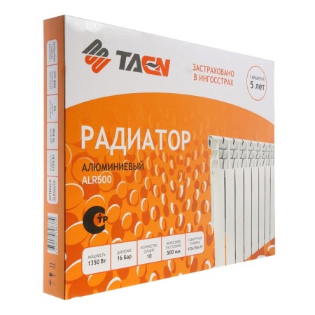 Aluminum radiator Taen Alr, 500 x 75 mm, 10 sections, 1350 W-1