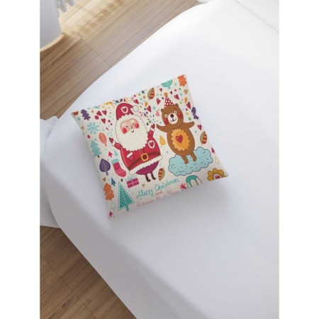 Decorative pillowcase "Santa Claus with a bear", on a zipper, size 45x45 cm-1