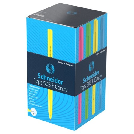 Ballic handle Schneider "Vizz f Neon", node 0.8 mm, blue ink, transparent case, neon mix-4