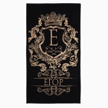 The towel Named Tensor Ethel "Egor" is black, 50x90cm, 100% cotton, 420g/m2