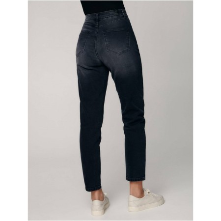 Women's jeans with a high landing CONTE Elegant Mom Fit, size M, color Washed Black-6