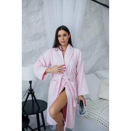Frequency bathrobe, size 50, light pink color