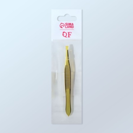 Direct, wide tweezers, 8.5 cm, golden color-7