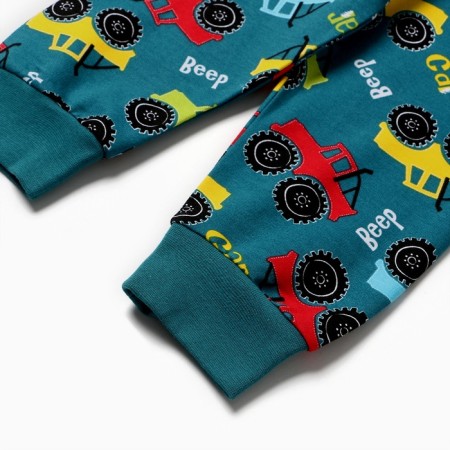 Pajamas for a boy, emerald color, height 116 cm-9