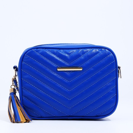 Bag Cross-Bodi with a zipper, blue color-1