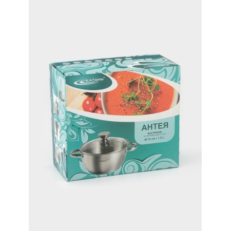 Antei pan, 1.5 l, d = 16 cm, glass cover, capsule, induction-6