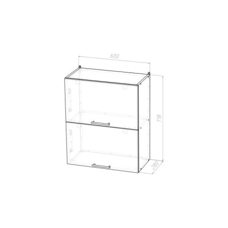 Cabinet hinged with 2 lifting dv Noktyurn 600x300x720 white/dark concrete/anthracite-1