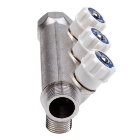 Aqualink threaded manifold, 3/4 "x3/4" x1/2 ", internal/outer, 4 outputs, with valves-7