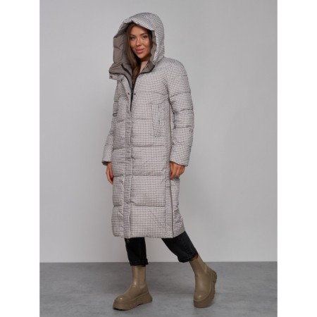 Coat insulated two -sided female, size 48, brown color-21