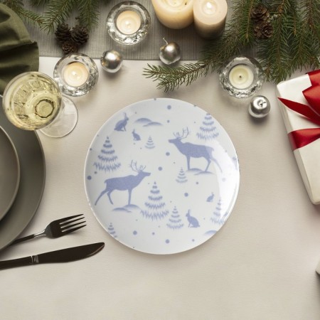 Porcelain plate "Winter Forest", D = 24 cm-3