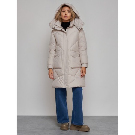 Coat insulated winter female, size 46, color light gray-5