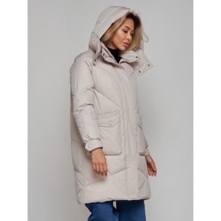Coat insulated winter feminine, size 48, color light gray-6