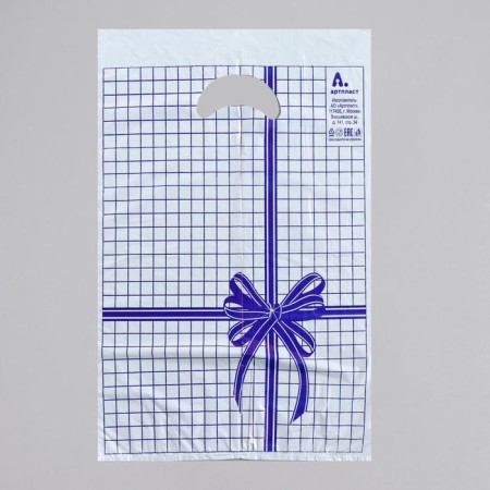 Package "Blue Cage", polyethylene with a cut pen, 22 x 30 cm, 12 μm