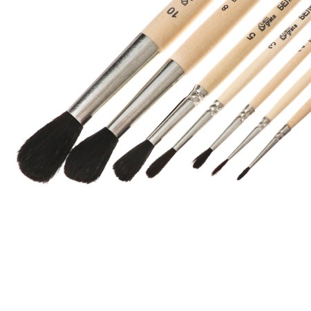 Set of protein brushes 7 pieces, calligrata (round No. 0.1,2,3,5,8,10) short handle-1