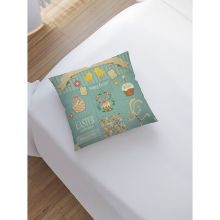 Decorative pillowcase "Vintage congratulations on Easter", on a zipper, size 45x45 cm-1