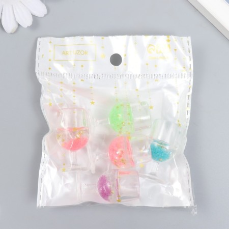 Decor for creativity Plastic "Glamp Gumming with sparkles" MIX 2x2x3.9 cm-4