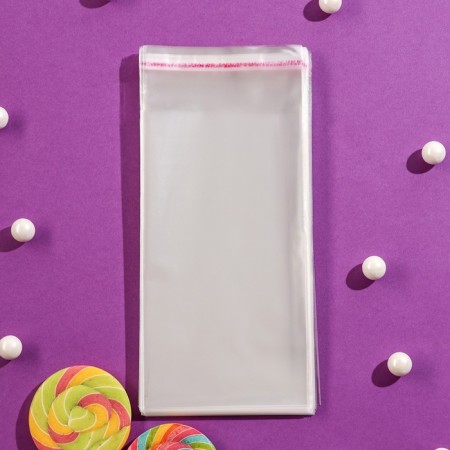 BOPP package with adhesive valve, transparent 10 x 18/4 cm, 25 μm-6