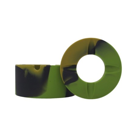 Silicone ashtray, with a lid, round, 8.3 x 4 cm, khaki-4