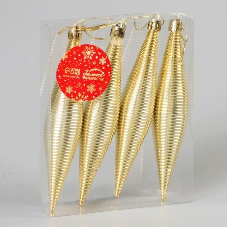Jewelry decoration "Frost" (set 4 pcs) 3x14.5 cm, gold-1