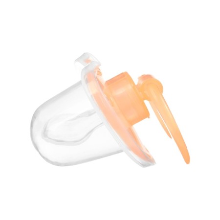 Silicone orthodontic dummy with a cap, from 0 months, color peach-5