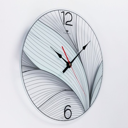 Wall clock, interior "white lotus", d-39 cm, silent-1