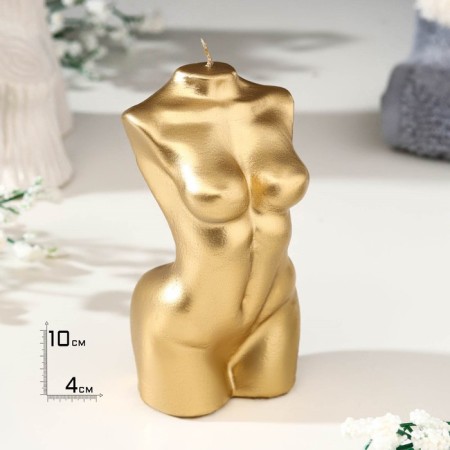 Figure candle Lacked "Women's silhouette", 10 cm, gold